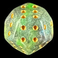 DodecaDice Double D6 Luminous Venom 12 Sided Spot D6 Dice