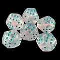 DodecaDice Double D6 Luminous Winter Walker 12 Sided Spot 6 x D6 Dice Set