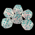 DodecaDice Double D6 Luminous Winter Walker 12 Sided Spot 6 x D6 Dice Set