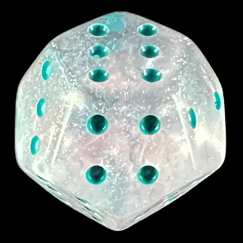 DodecaDice Double D6 Luminous Winter Walker Dust 12 Sided Spot D6 Dice