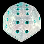 DodecaDice Double D6 Luminous Winter Walker 12 Sided Spot 6 x D6 Dice Set