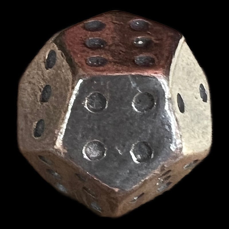 DodecaDice Double D6 Metal Antique Handcrafted 12 Sided Spot D6 Dice
