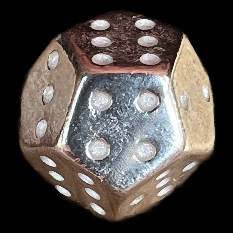 DodecaDice Double D6 Metal Polished Handcrafted 12 Sided Spot D6 Dice
