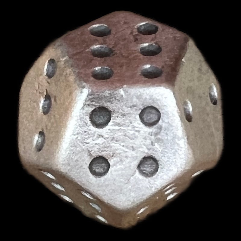 DodecaDice Double D6 Metal Satin Handcrafted 12 Sided Spot D6 Dice