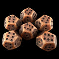 DodecaDice Double D6 Opaque Antique Copper 12 Sided Spot 6 x D6 Dice Set