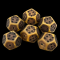 DodecaDice Double D6 Opaque Antique Gold 12 Sided Spot 6 x D6 Dice Set