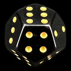 DodecaDice Double D6 Opaque Black & Gold 12 Sided 6 x D6 Dice Set