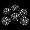 DodecaDice Double D6 Opaque Black & White 12 Sided 6 x D6 Dice Set