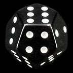 DodecaDice Double D6 Opaque Black & White 12 Sided 6 x D6 Dice Set