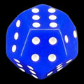 DodecaDice Double D6 Opaque Blue & White 12 Sided Spot D6 Dice