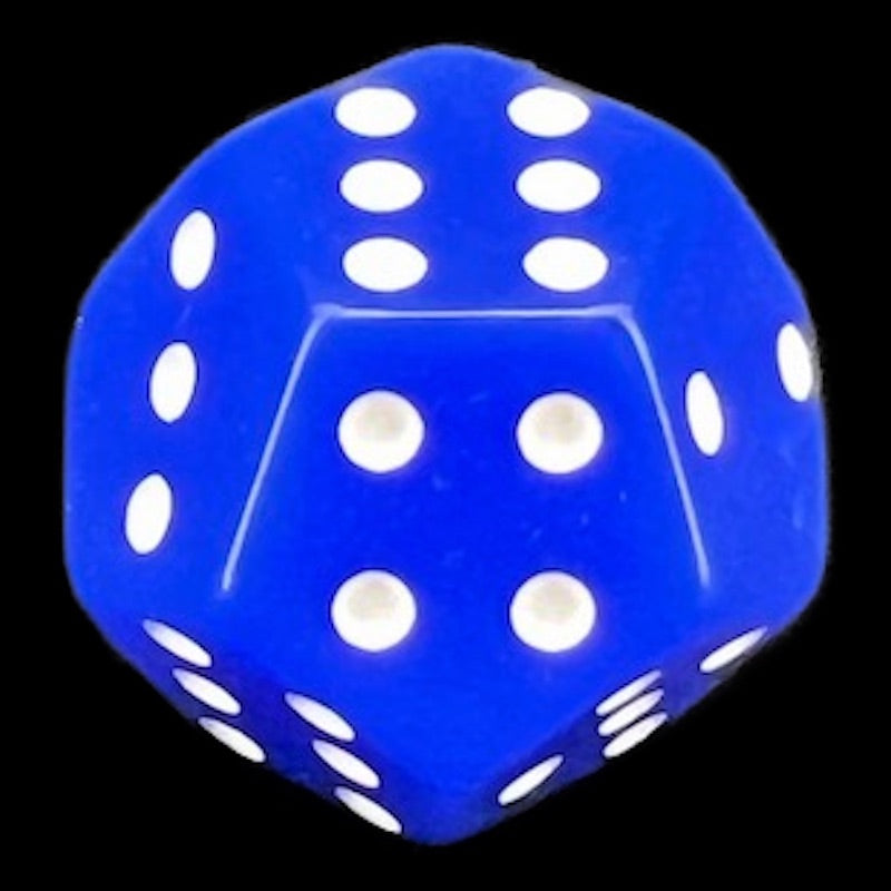 DodecaDice Double D6 Opaque Blue & White 12 Sided Spot D6 Dice