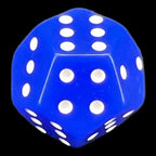 DodecaDice Double D6 Opaque Blue & White 12 Sided 6 x D6 Dice Set