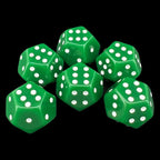 DodecaDiceDouble D6 Opaque Green & White 12 Sided 6 x D6 Dice Set