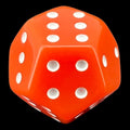 DodecaDice Double D6 Opaque Orange & White 12 Sided Spot D6 Dice
