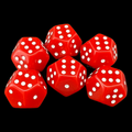 DodecaDice Double D6 Opaque Red & White 12 Sided 6 x D6 Dice Set