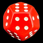DodecaDice Double D6 Opaque Red & White 12 Sided 6 x D6 Dice Set