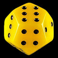 DodecaDice Double D6 Opaque Yellow & Black 12 Sided Spot D6 Dice