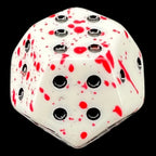 DodecaDice Double D6 Splatter - Red Blood 12 Sided Spot D6 Dice Set