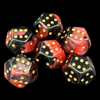 DodecaDice Double D6 Vampire 12 Sided 6 x D6 Dice Set