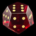 DodecaDice Zircon Glass Garnet & Gold Double D6 12 Sided Spot D6 Dice