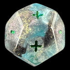 DodecaDice Double Fate/Fudge Luminous Cyberspace 12 Sided Dice Set (4)