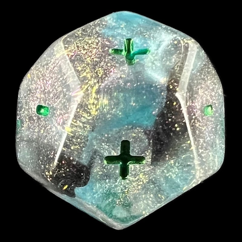 DodecaDice Double Fate/Fudge Luminous Cyberspace 12 Sided Dice