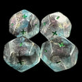 DodecaDice Double Fate/Fudge Luminous Cyberspace 12 Sided Dice Set (4)
