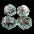 DodecaDice Double Fate/Fudge Luminous Cyberspace 12 Sided Dice Set (4)