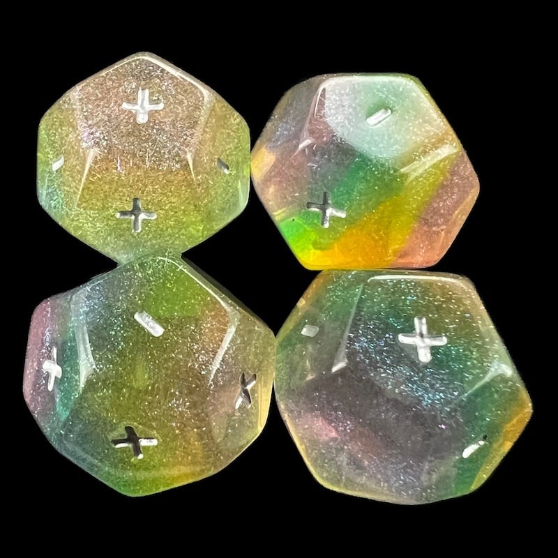 Double Fate DodecaDice Double Fate/Fudge Luminous Fairy Dust 12 Sided Dice Set (4 ...