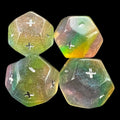 DodecaDice Double Fate/Fudge Luminous Fairy Dust 12 Sided Dice Set (4)