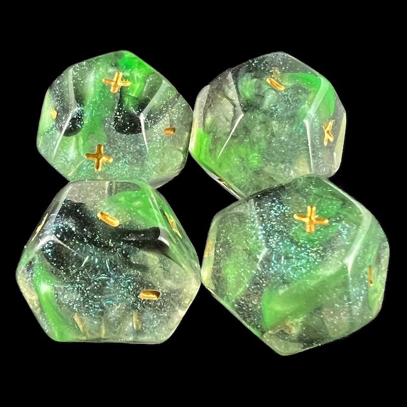 Double Fate DodecaDice Double Fate/Fudge Luminous Venom 12 Sided Dice Set (4) – The ...