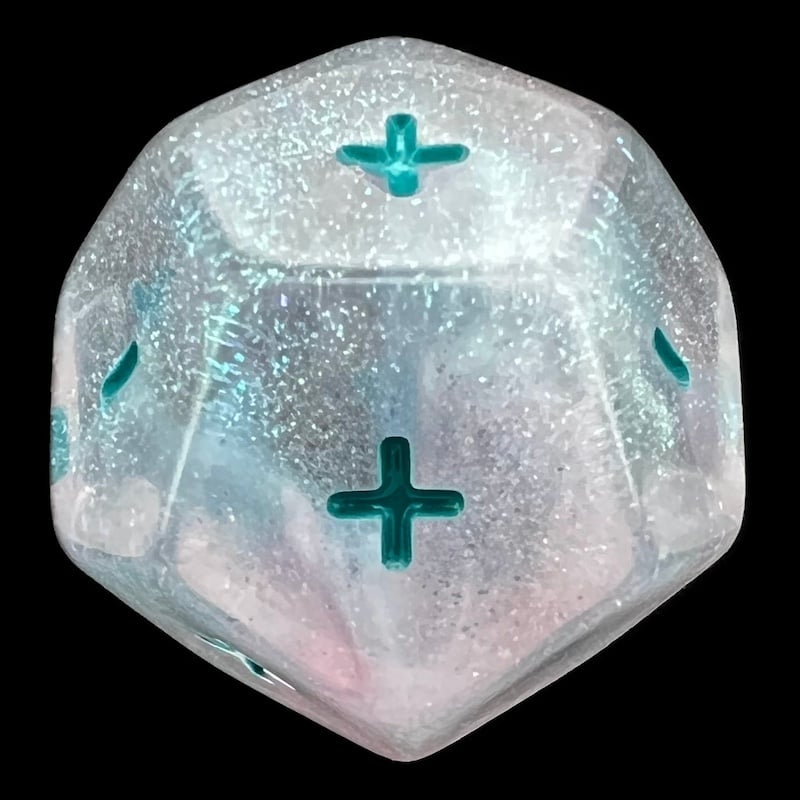 DodecaDice Double Fate/Fudge Luminous Winter Walker 12 Sided Dice