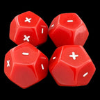 DodecaDice Double Fate/Fudge Red & White 12 Sided Dice Set (4)