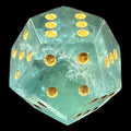 DodecaDice Gemstone Fluorite Green & Gold Double D6 12 Sided Spot D6 Dice