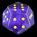 DodecaDice Gemstone Amethyst Dark & Gold Double D6 12 Sided Spot D6 Dice
