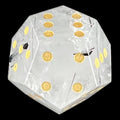 DodecaDice Gemstone Quartz Rutilated & Gold Double D6 12 Sided Spot D6 Dice