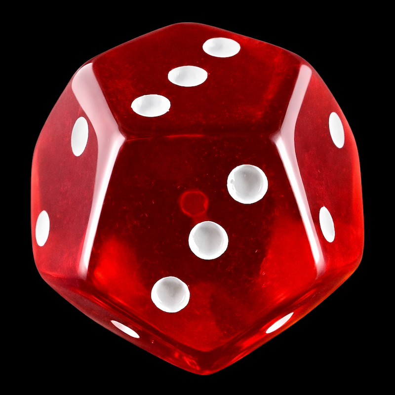 DodecaDice Quadruple D3 Bright Gem Ruby 12 Sided Spot D3 Dice