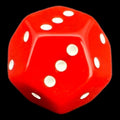 DodecaDice Quadruple D3 Opaque Red & White 12 Sided Spot D3 Dice
