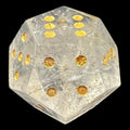 DodecaDice Gemstone Quartz Clear & Gold Double D6 12 Sided Spot D6 Dice