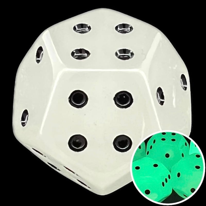 DodecaDice Triple D4 Frost White Glow 12 Sided Spot D4 Dice