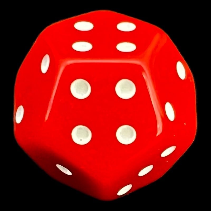 DodecaDice Triple D4 Opaque Red & White 12 Sided Spot D4 Dice