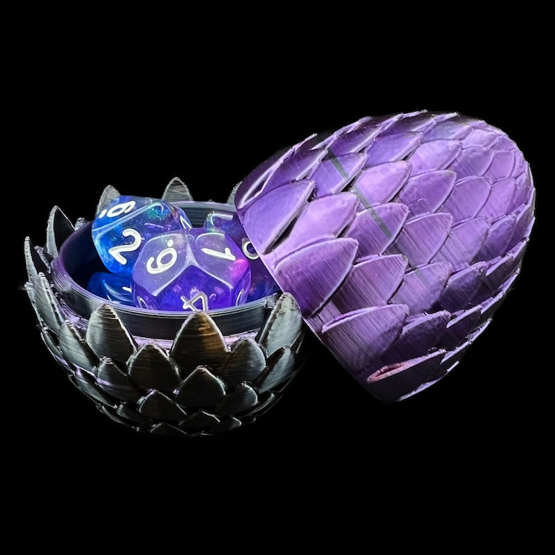 Dragon Egg Green Black & Purple Dice Set