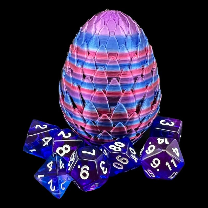 Dragon Egg Green Blue Pink & Purple Dice Set