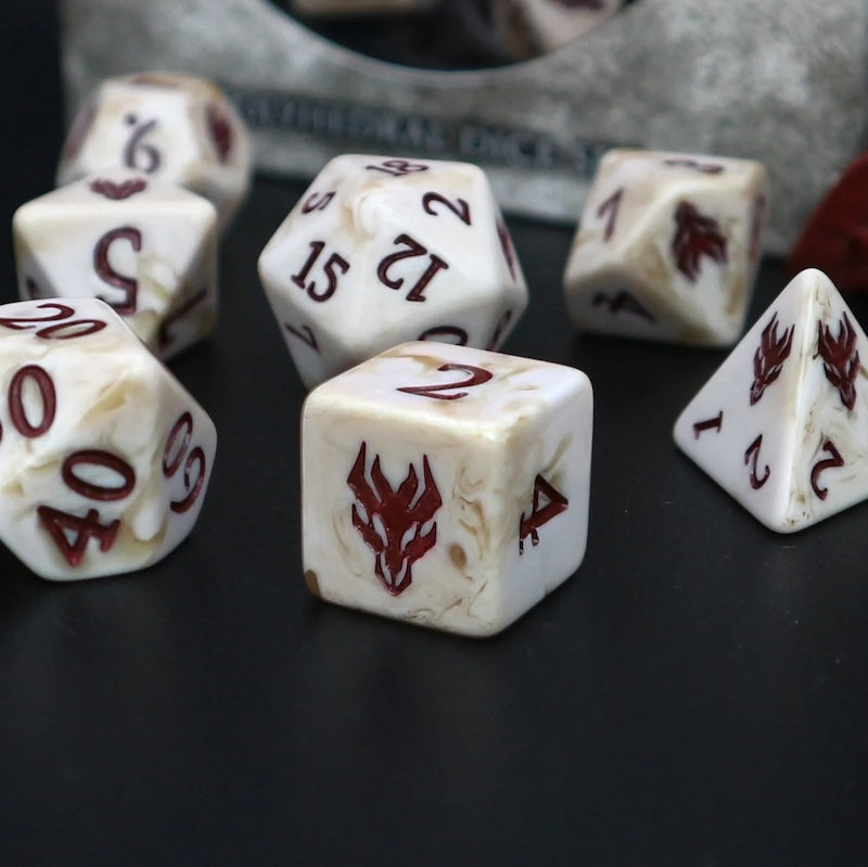 Dice Tomes Dragon's Bane 7 Dice Polyset + Coin