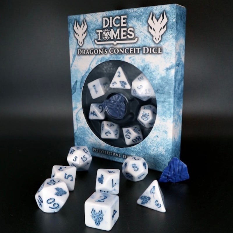 Dice Tomes Dragon's Conceit 7 Dice Polyset + Coin