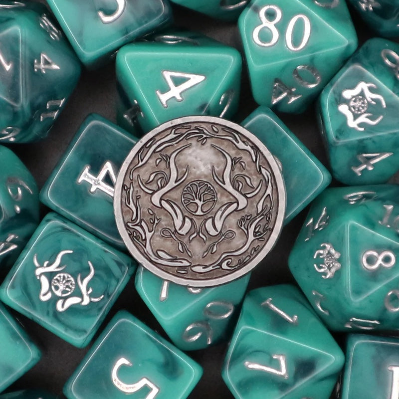 Tome of Nature (Druid) - 10 Dice Polyset / Coin / Dice Tray