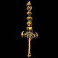 TDSO Miniature Metal Dice Sword Pendant - Gold