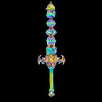TDSO Miniature Metal Dice Sword Pendant - Rainbow