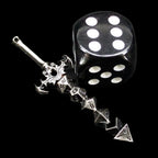TDSO Miniature Metal Dice Sword Pendant - Silver