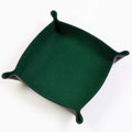 Folding Merino Dice Tray - Forest Green